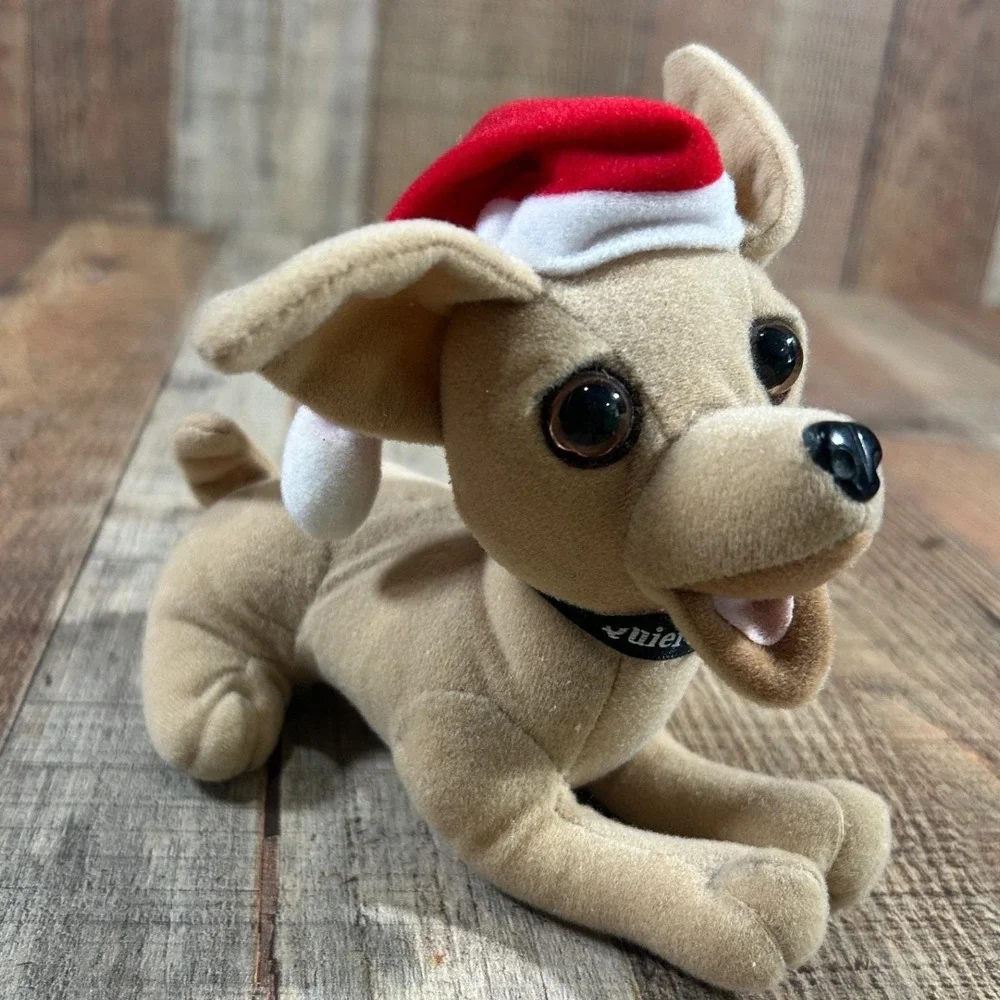 Vintage Taco Bell Chihuahua Plush Santa Hat Applause Dog 90s Advertising Toy